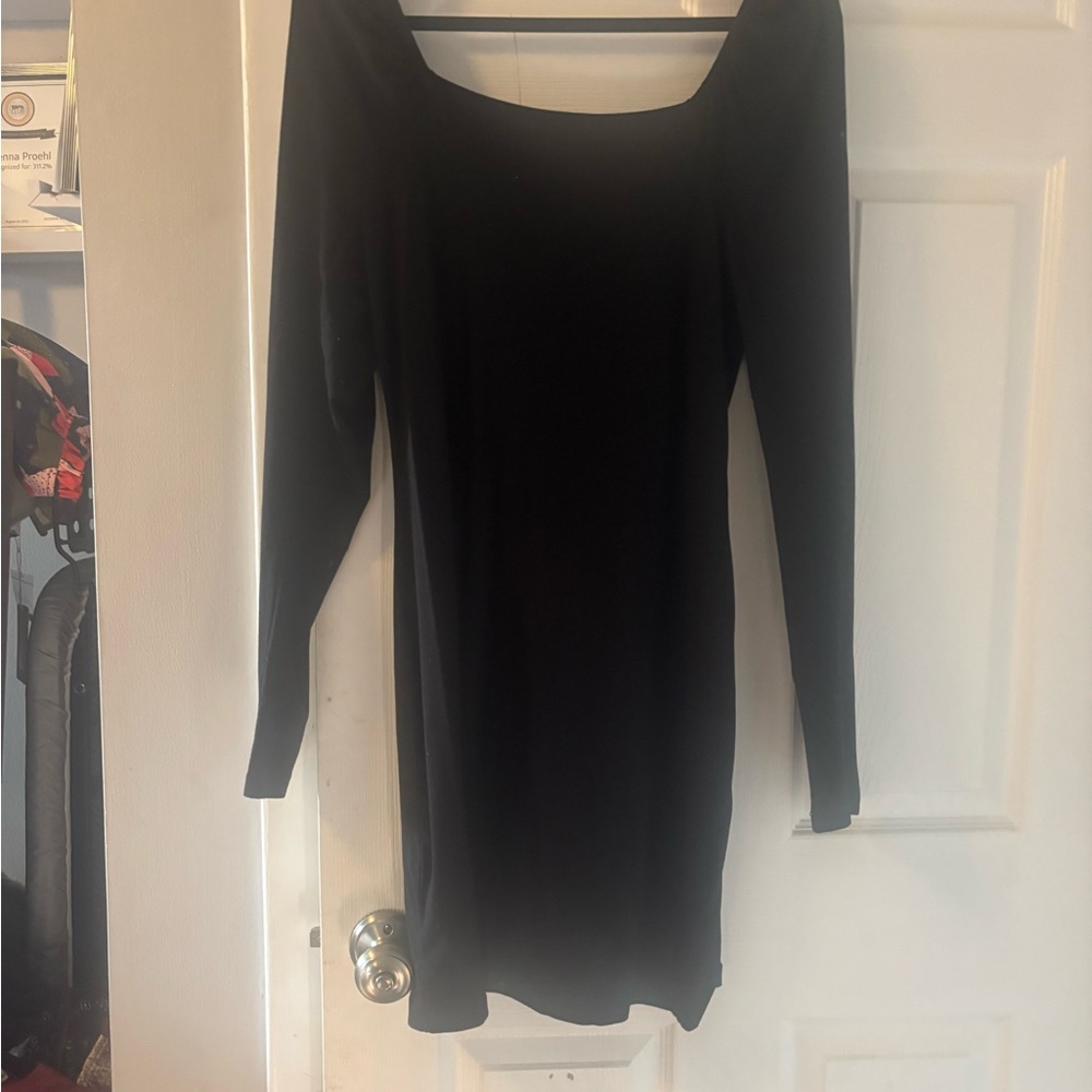 bobi Black Long Sleeve Dress